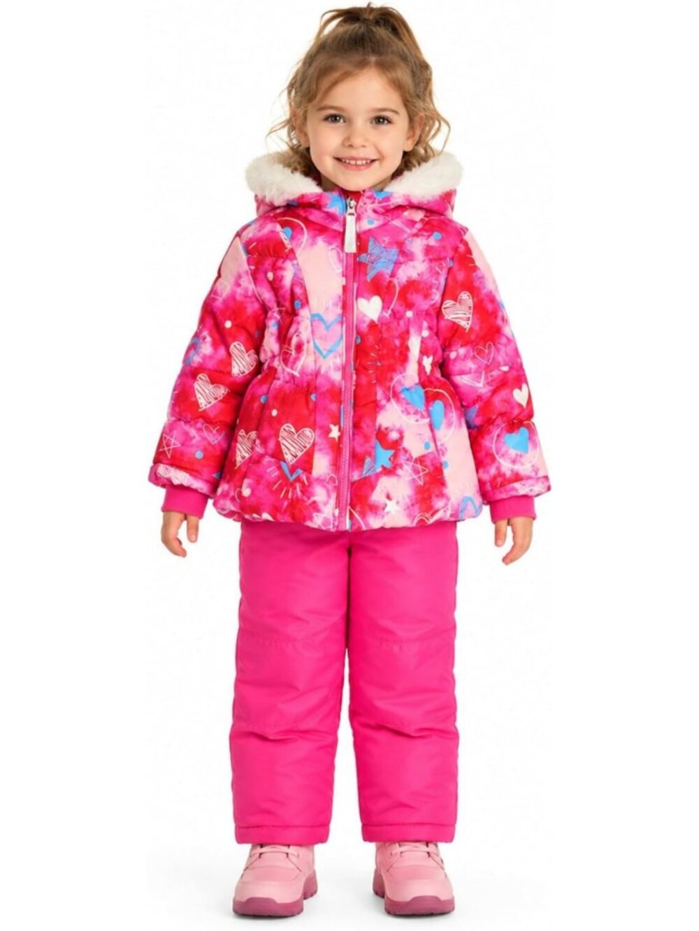 Cozy Girls' Winter Jacket & Snow Bib Set - Waterproof, Warm, Perfect for Snow